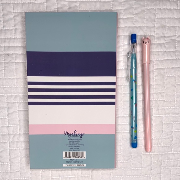 2/$15 Notes set- Post it note set w/ cat pen & a refillable pencil - Picture 3 of 7